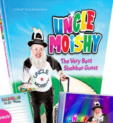Cover of Uncle Moishy Book + CD + FREE Mitzvah Note Pad!